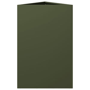 Fioriere 2 pz Verde Oliva Triangolari 50x43x75 cm in Acciaio 851178