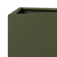 Fioriere 2 pz Verde Oliva Triangolari 50x43x75 cm in Acciaio 851178