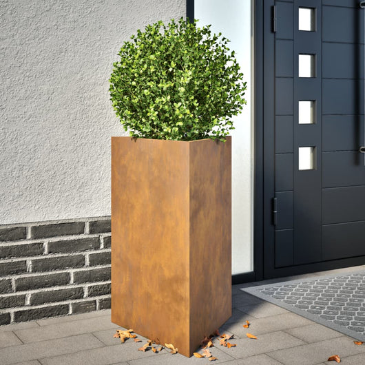 Fioriera da Giardino Triangolare 50x43x75 cm in Acciaio Corten 851183