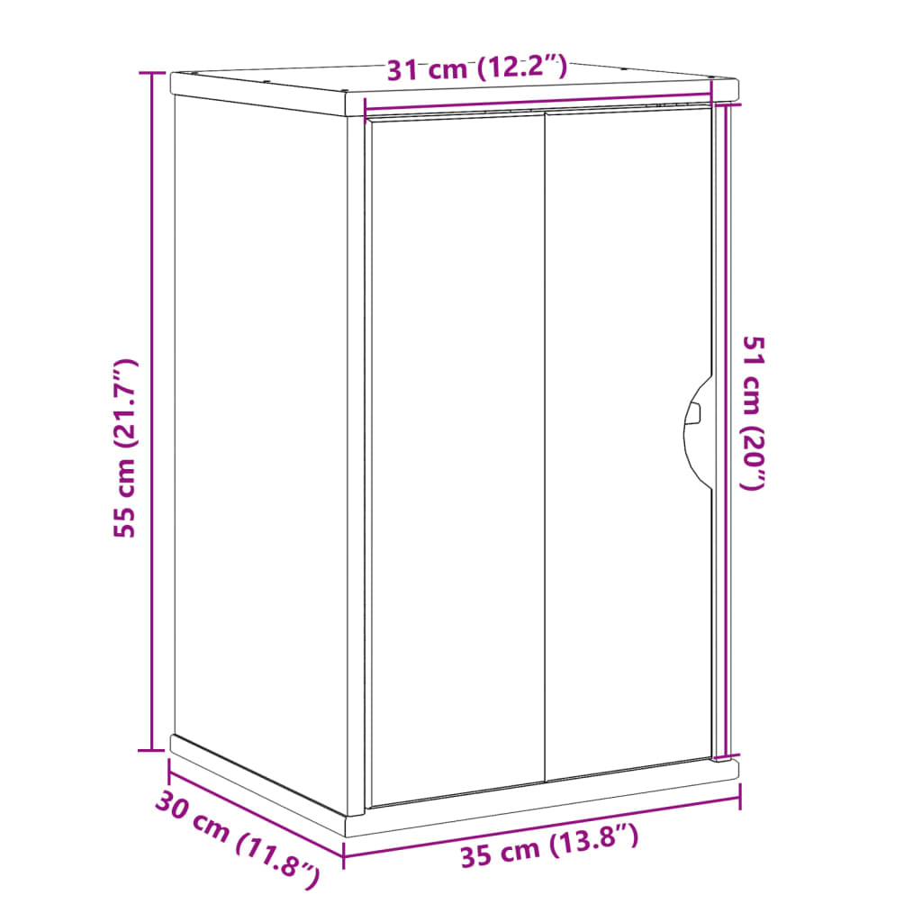 Mobile da Bagno OTTA 35x30x55 cm in Legno Massello di Pino 4013457