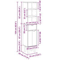 Mobile da Bagno OTTA 35x30x159 cm in Legno Massello di Pino 4013459