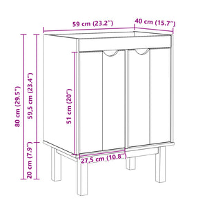 Mobile da Bagno OTTA 59x40x80 cm in Legno Massello di Pino 4013460