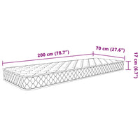 Materasso Viscoelastico Bianco 70x200x17 cm 4013415