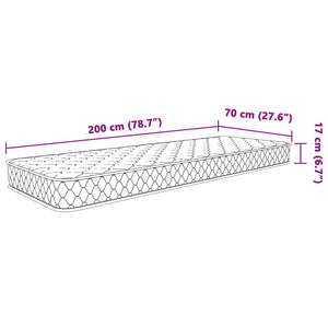 Materasso Viscoelastico Bianco 70x200x17 cm 4013415