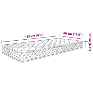 Materasso Viscoelastico Bianco 80x160x17 cm 4013416