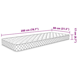 Materasso Viscoelastico Bianco 80x200x17 cm 4013417