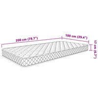 Materasso Viscoelastico Bianco 100x200x17 cm 4013419