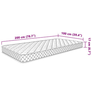 Materasso Viscoelastico Bianco 100x200x17 cm 4013419