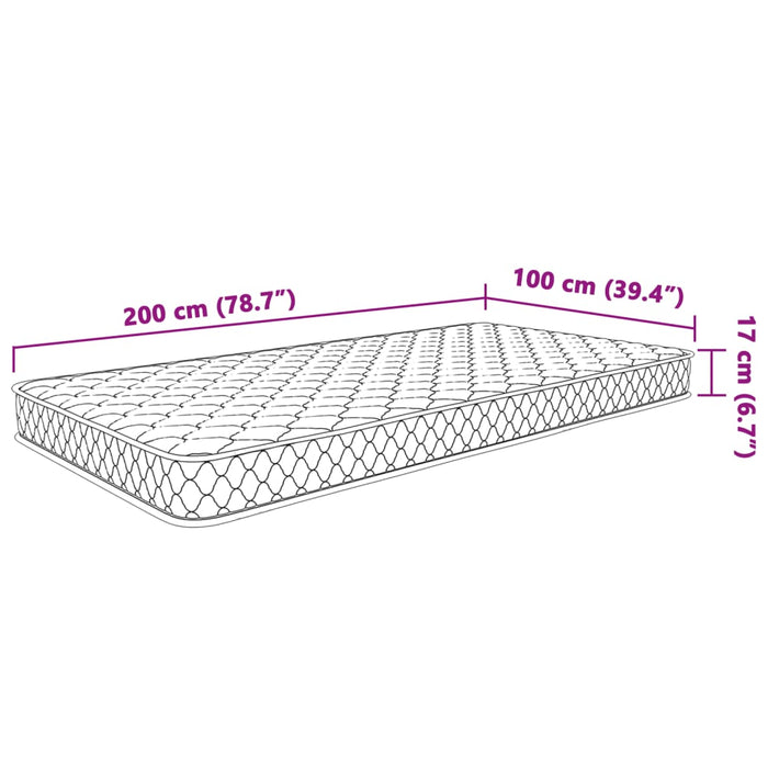 Materasso Viscoelastico Bianco 100x200x17 cm 4013419