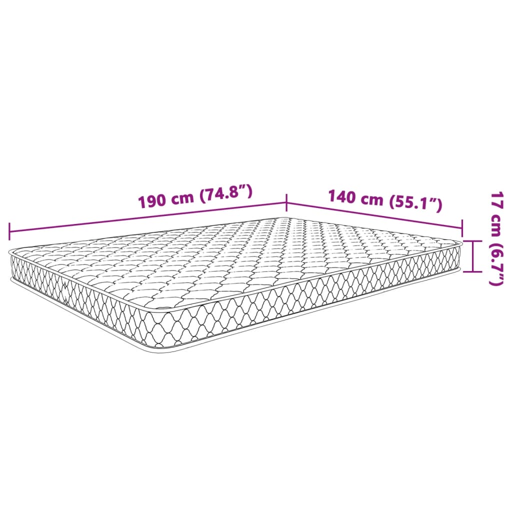 Materasso Viscoelastico Bianco 140x190x17 cm 4013420