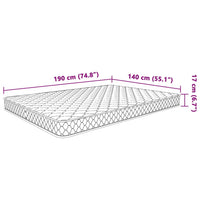 Materasso Viscoelastico Bianco 140x190x17 cm 4013420