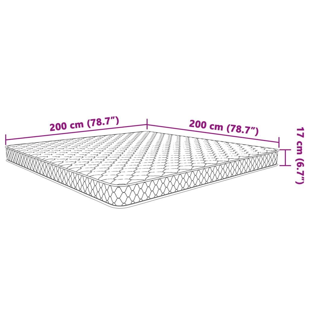 Materasso Viscoelastico Bianco 200x200x17 cm 4013421