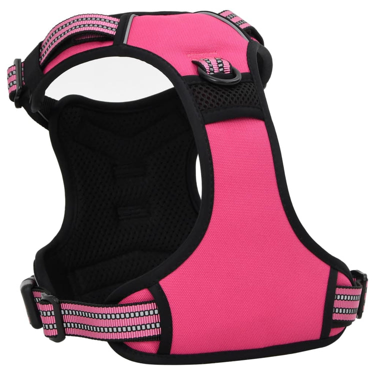 Pettorina per Cani con Strisce Riflettenti Regolabile Rosa S 4013364