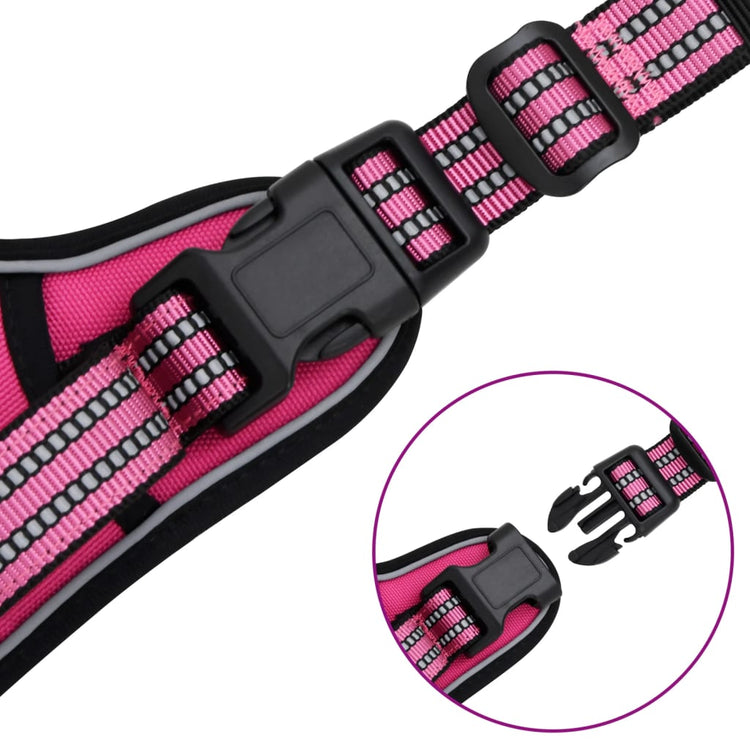 Pettorina per Cani con Strisce Riflettenti Regolabile Rosa S 4013364