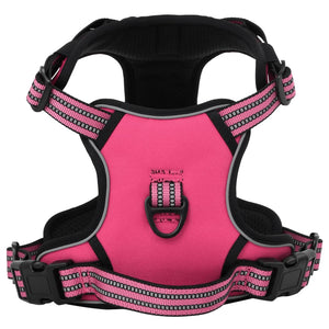 Pettorina per Cani con Strisce Riflettenti Regolabile Rosa L 4013374