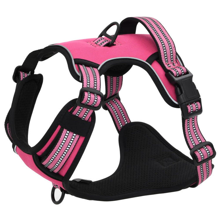 Pettorina per Cani con Strisce Riflettenti Regolabile Rosa L 4013374