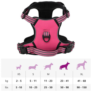 Pettorina per Cani con Strisce Riflettenti Regolabile Rosa L 4013374