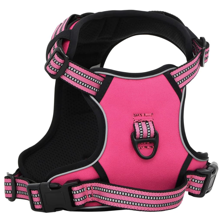 Pettorina per Cani con Guinzaglio e Collare Regolabile Rosa M 4013389