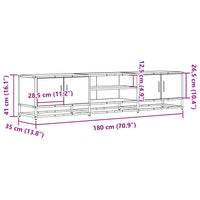 Mobile Porta TV Rovere Fumo 180x35x41 cm in Truciolato 3300777