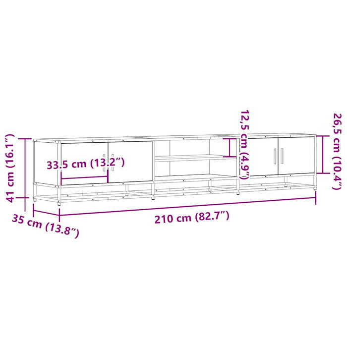 Mobile TV Rovere Marrone 210x35x41 cm in Truciolato 3300784