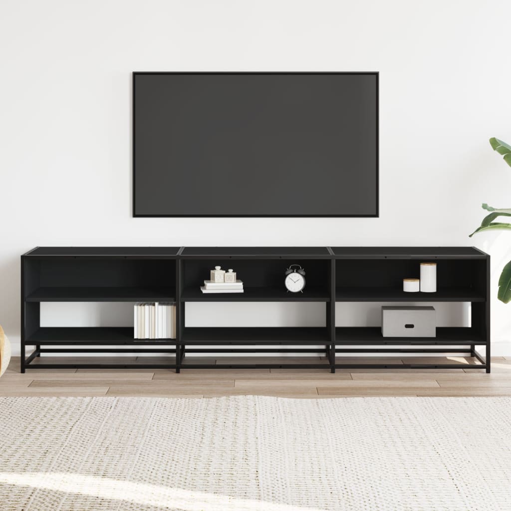 Mobile Porta TV Nero 180x40x46 cm in Legno Multistrato 3300805