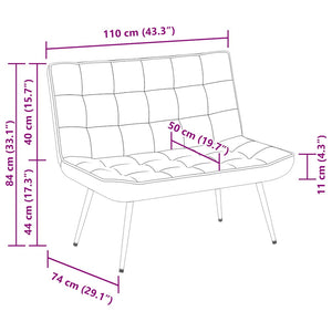 Panca Gialla 110x74x84 cm in Velluto 4012343