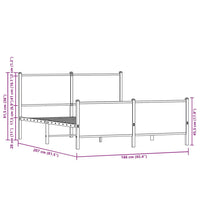 Giroletto senza Materaso in Metallo Rovere Fumo 160x200 cm 3301354