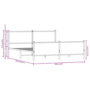 Giroletto senza Materaso in Metallo Rovere Fumo 193x203 cm 3301357