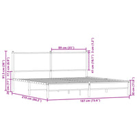 Giroletto senza Materaso in Metallo Rovere Sonoma 183x213 cm 3301396