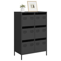 Credenza Nera 68x39x101,5 cm in Acciaio 851220