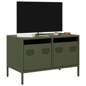 Mobile TV Verde Oliva 68x39x43,5cm in Acciaio Laminato a Freddo 851236