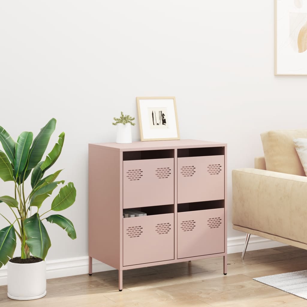 Credenza Rosa 68x39x73,5 cm in Acciaio Laminato a Freddo 851257