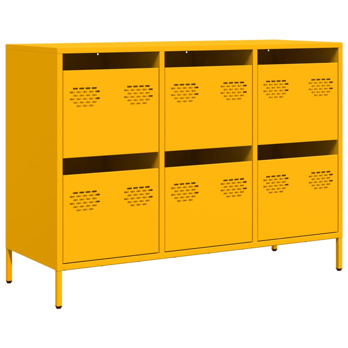 Credenza Giallo Senape 101,5x39x73,5 cm Acciaio Laminato Freddo 851265