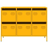 Credenza Giallo Senape 101,5x39x73,5 cm Acciaio Laminato Freddo 851265