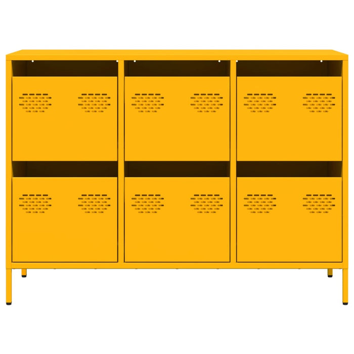 Credenza Giallo Senape 101,5x39x73,5 cm Acciaio Laminato Freddo 851265