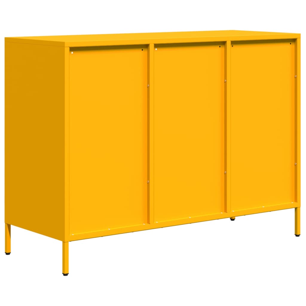 Credenza Giallo Senape 101,5x39x73,5 cm Acciaio Laminato Freddo 851265