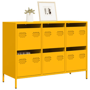 Credenza Giallo Senape 101,5x39x73,5 cm Acciaio Laminato Freddo 851265