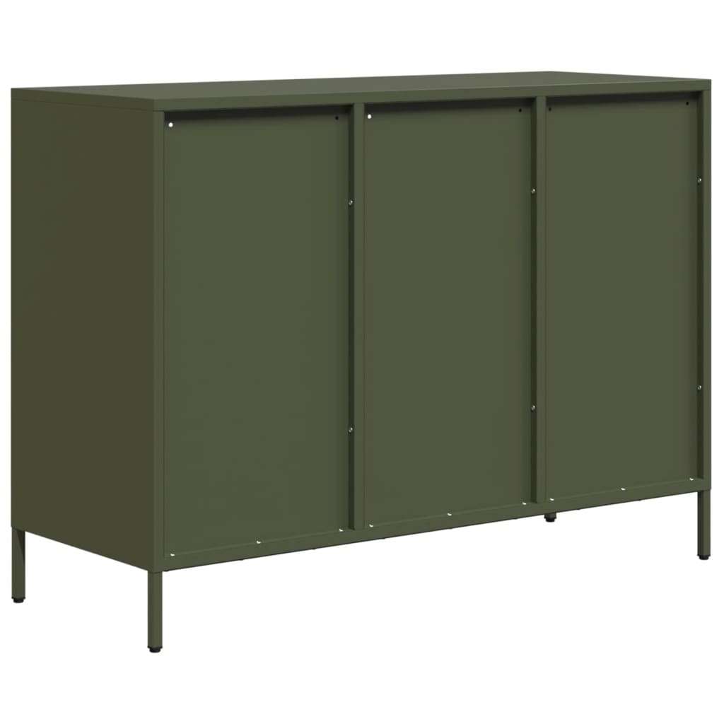 Credenza Verde Oliva 101,5x39x73,5 cm Acciaio Laminato a Freddo 851266