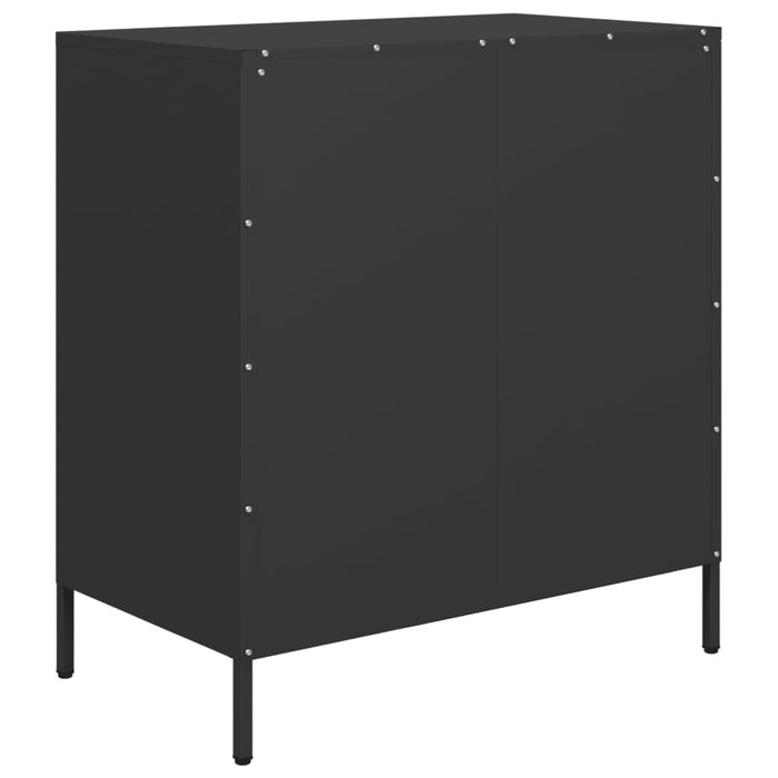 Credenza Nera 68x39x73,5 cm in Acciaio Laminato a Freddo 851286