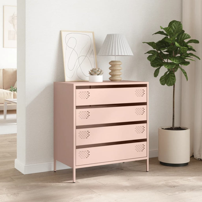 Credenza Rosa 68x39x73,5 cm in Acciaio Laminato a Freddo 851287