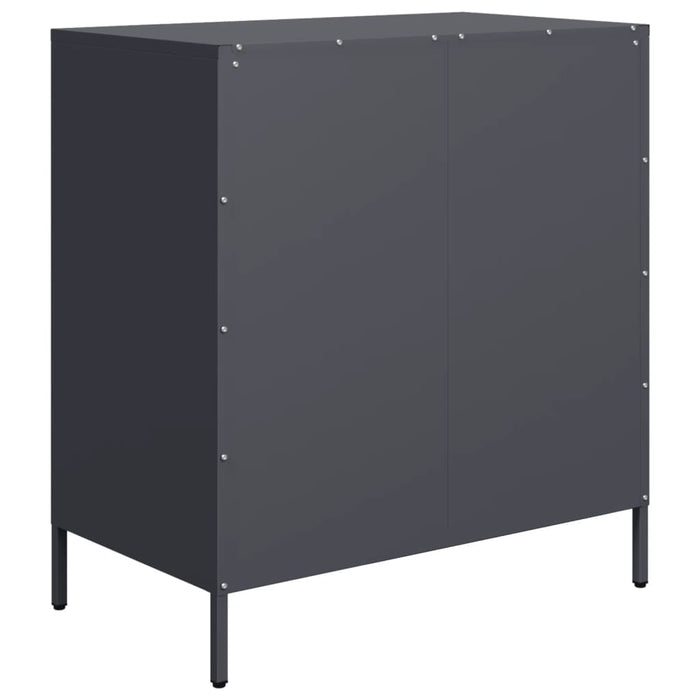 Credenza Antracite 68x39x73,5 cm in Acciaio Laminato a Freddo 851288