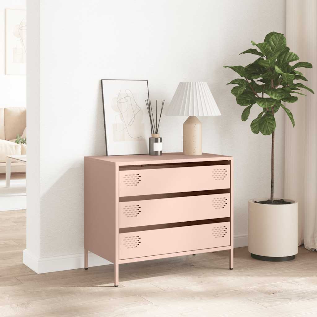 Credenza Rosa 68x39x58,5 cm in Acciaio Laminato a Freddo 851293