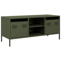 Mobile TV Verde Oliva 101,5x39x43,5cm Acciaio Laminato a Freddo 851302