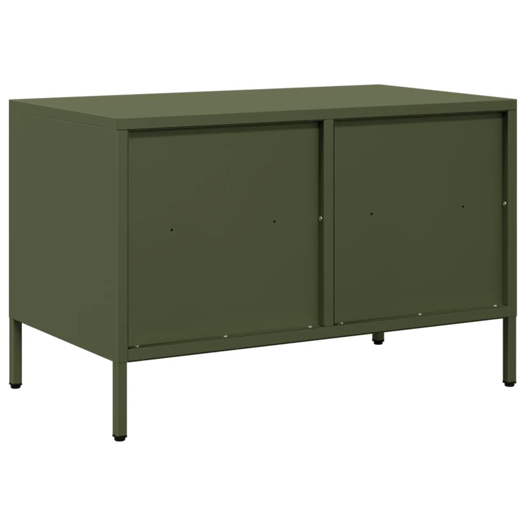 Mobile TV Verde Oliva 68x39x43,5cm in Acciaio Laminato a Freddo 851320