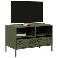 Mobile TV Verde Oliva 68x39x43,5cm in Acciaio Laminato a Freddo 851320