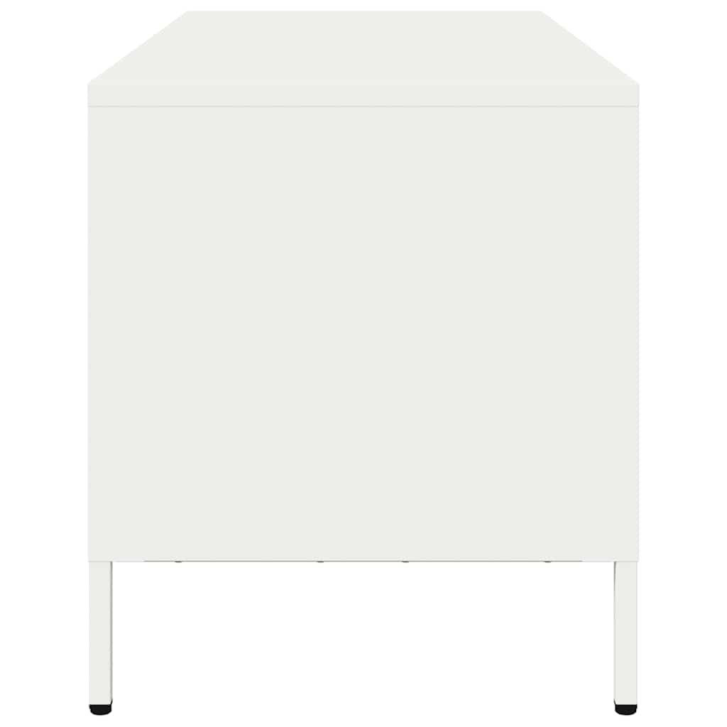 Mobile TV Bianco 101,5x39x43,5 cm in Acciaio Laminato a Freddo 851327