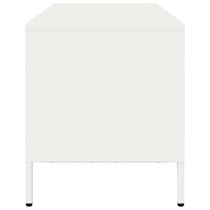 Mobile TV Bianco 101,5x39x43,5 cm in Acciaio Laminato a Freddo 851327