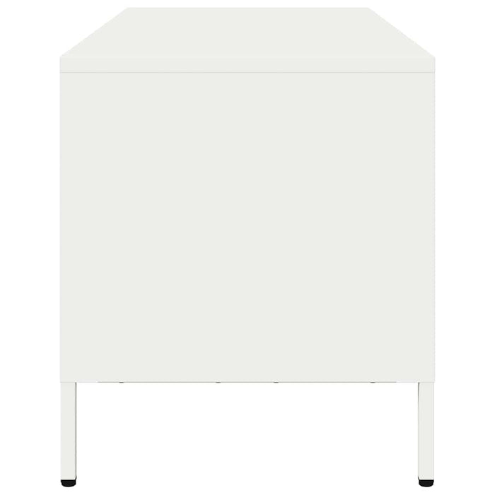 Mobile TV Bianco 101,5x39x43,5 cm in Acciaio Laminato a Freddo 851327