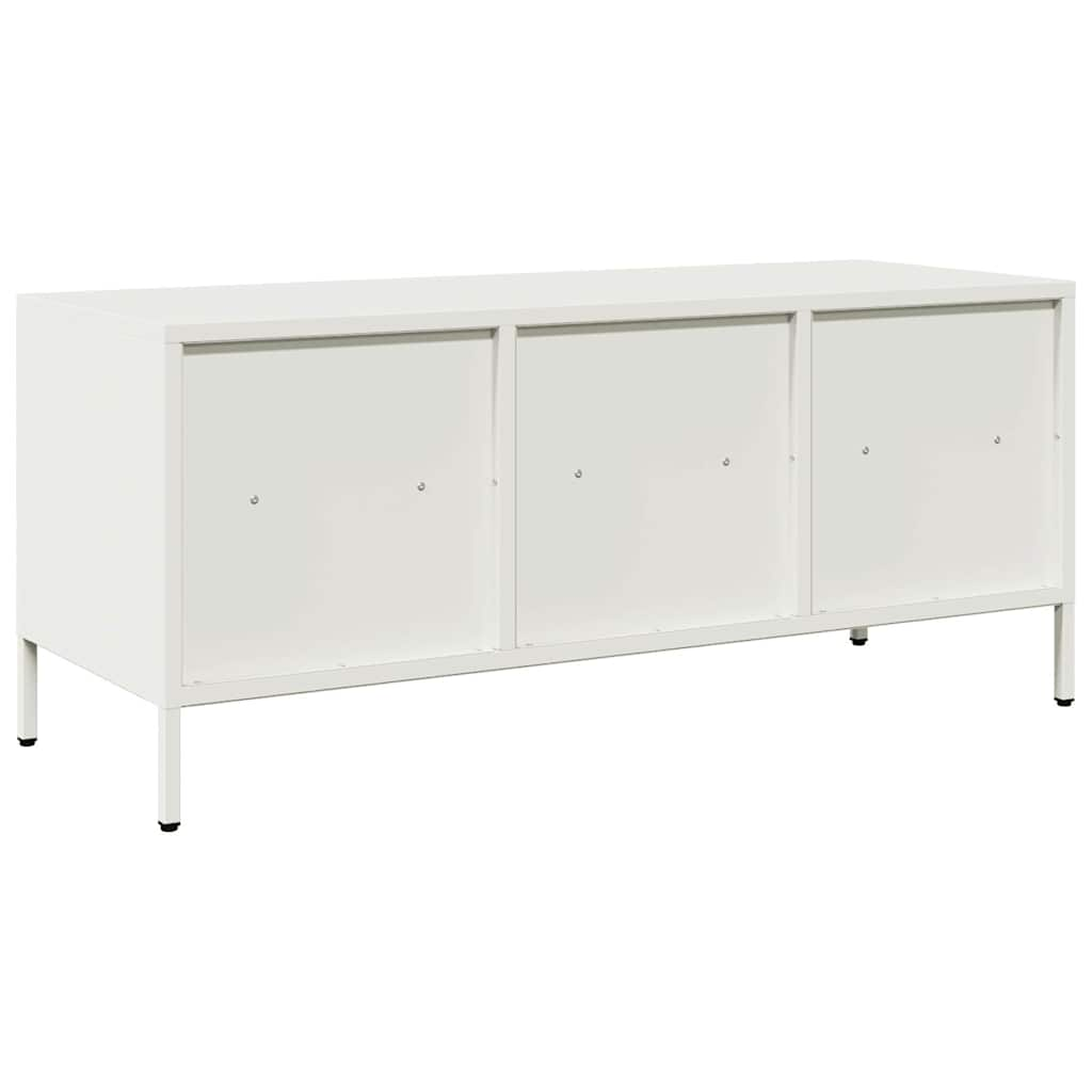 Mobile TV Bianco 101,5x39x43,5 cm in Acciaio Laminato a Freddo 851327