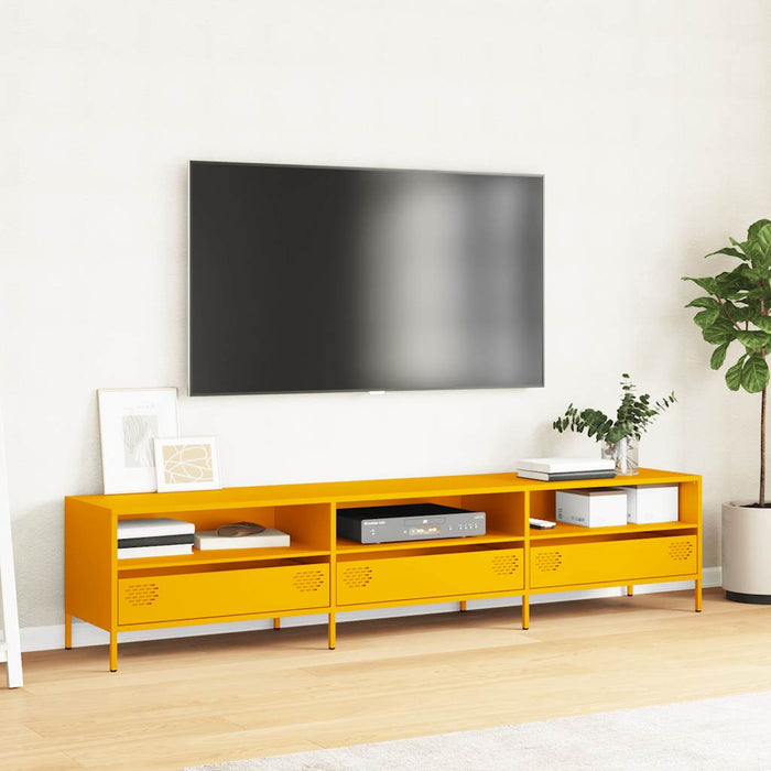 Mobile TV Giallo Senape 202x39x43,5cm Acciaio Laminato a Freddo 851349